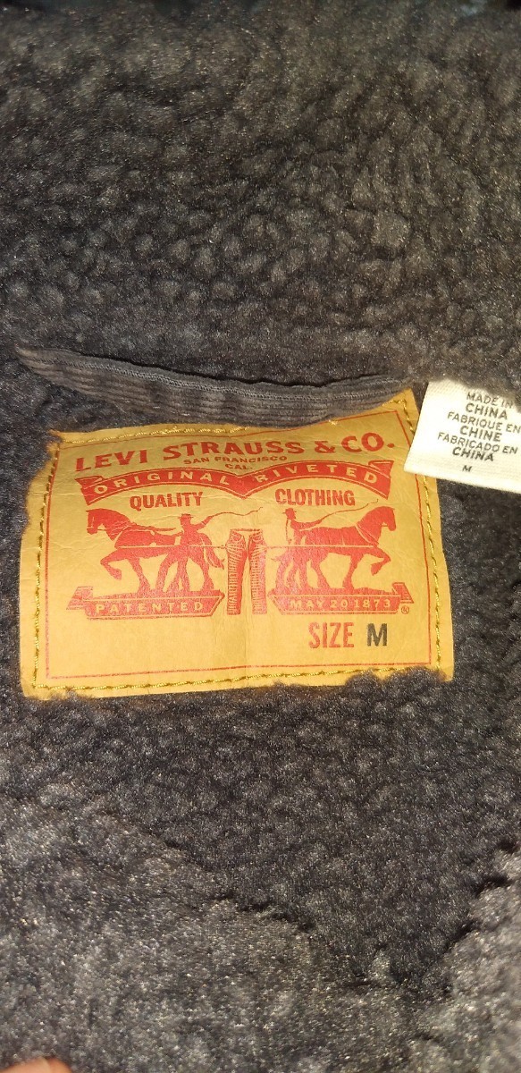 送料込 国内 正規 新品未使用 紙タグ 付 リーバイス ボア コーデュロイ ジャケット L 濃灰 LEVI’S BOA CORDUROY JACKET ジージャン デニム_画像4