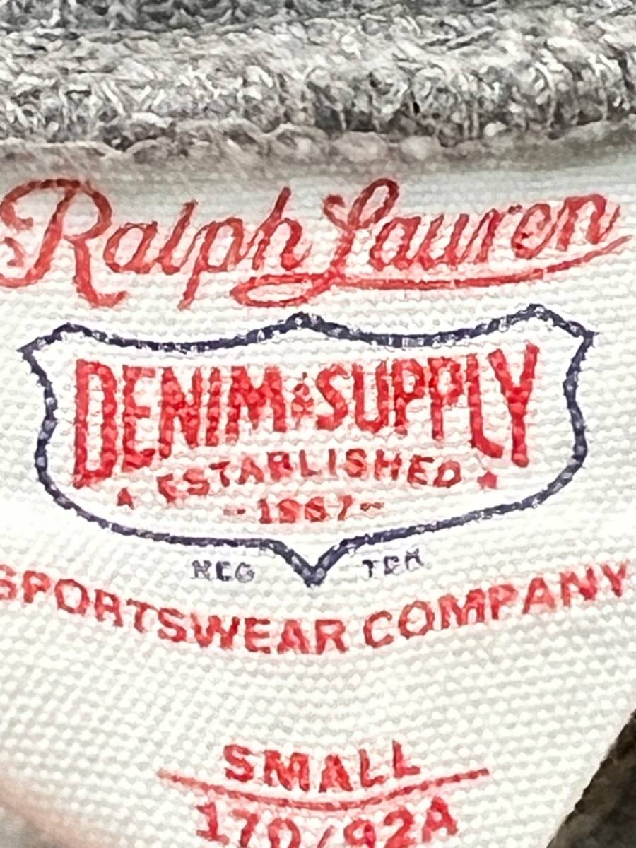 Wl385 正規品 DENIM&SUPPLY ラルフローレン スウェット プルオーバー パーカー フーディー 灰 裏起毛 メンズ_画像6