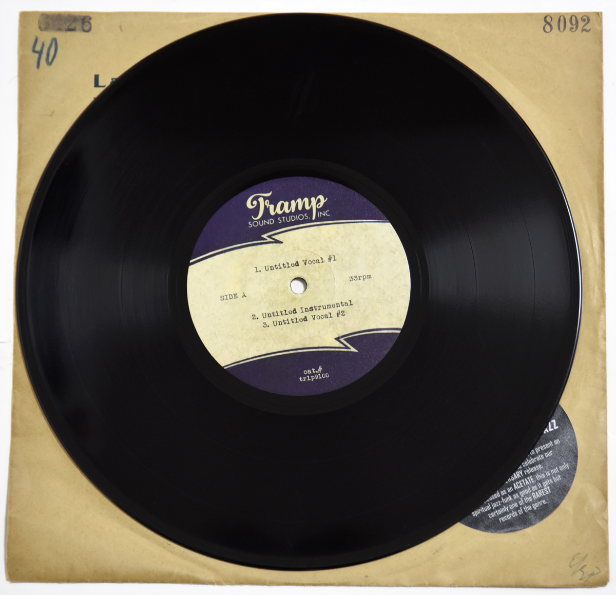 激レア限定プレス Tramp Records UNTITLED (10") エディション入 178/505 1ST PRESS 入手困難 10インチ 5曲入 試聴可_画像2