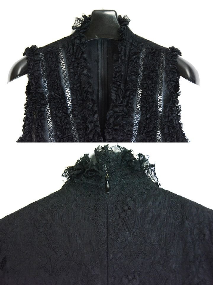 GIVENCHY ジバンシィ フリルレースワンピース ドレス ブラックの画像3