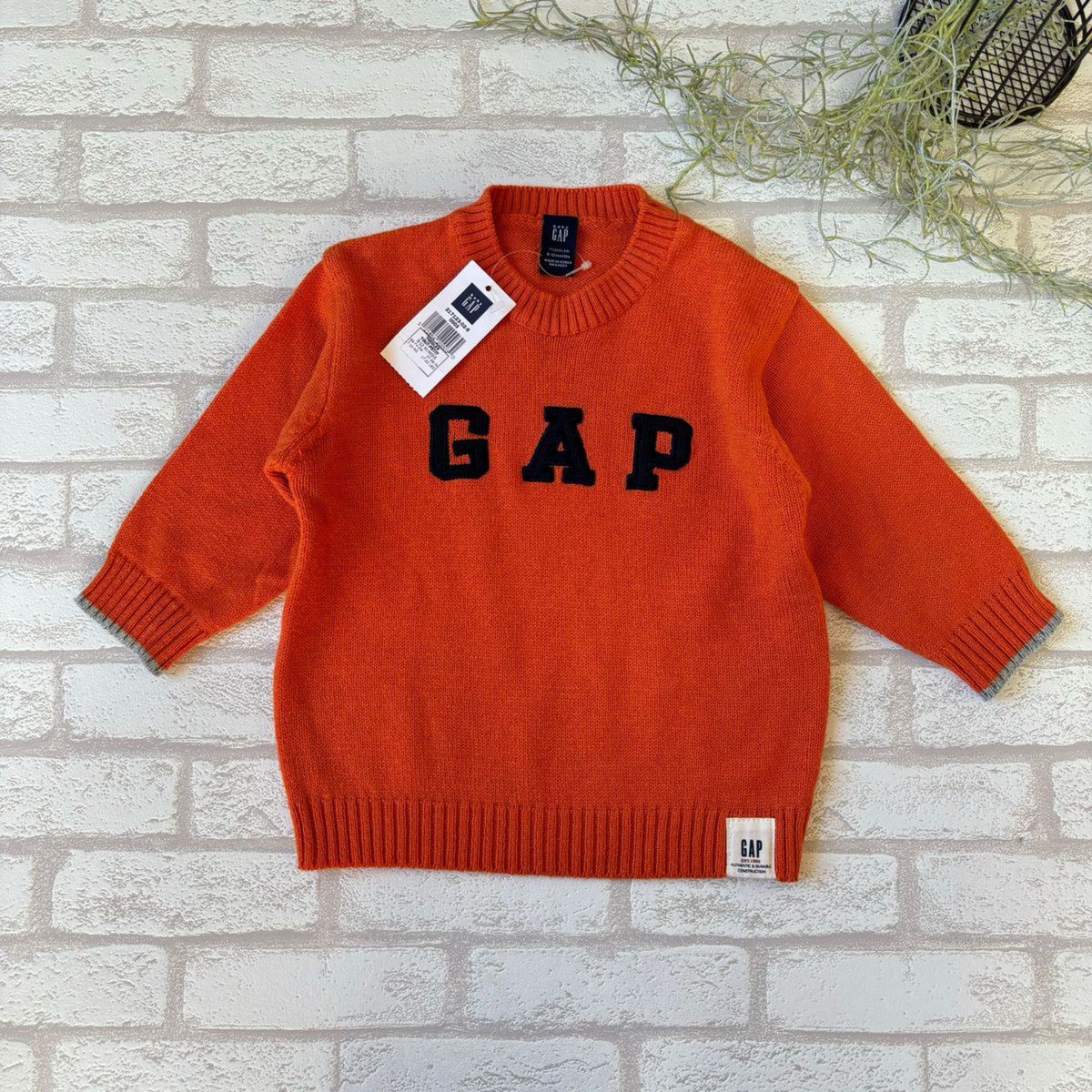 babyGAP  セーター ニット 新品未使用　トップス　キッズ　ベビー　オレンジ　ウール混　綿混　70cm 