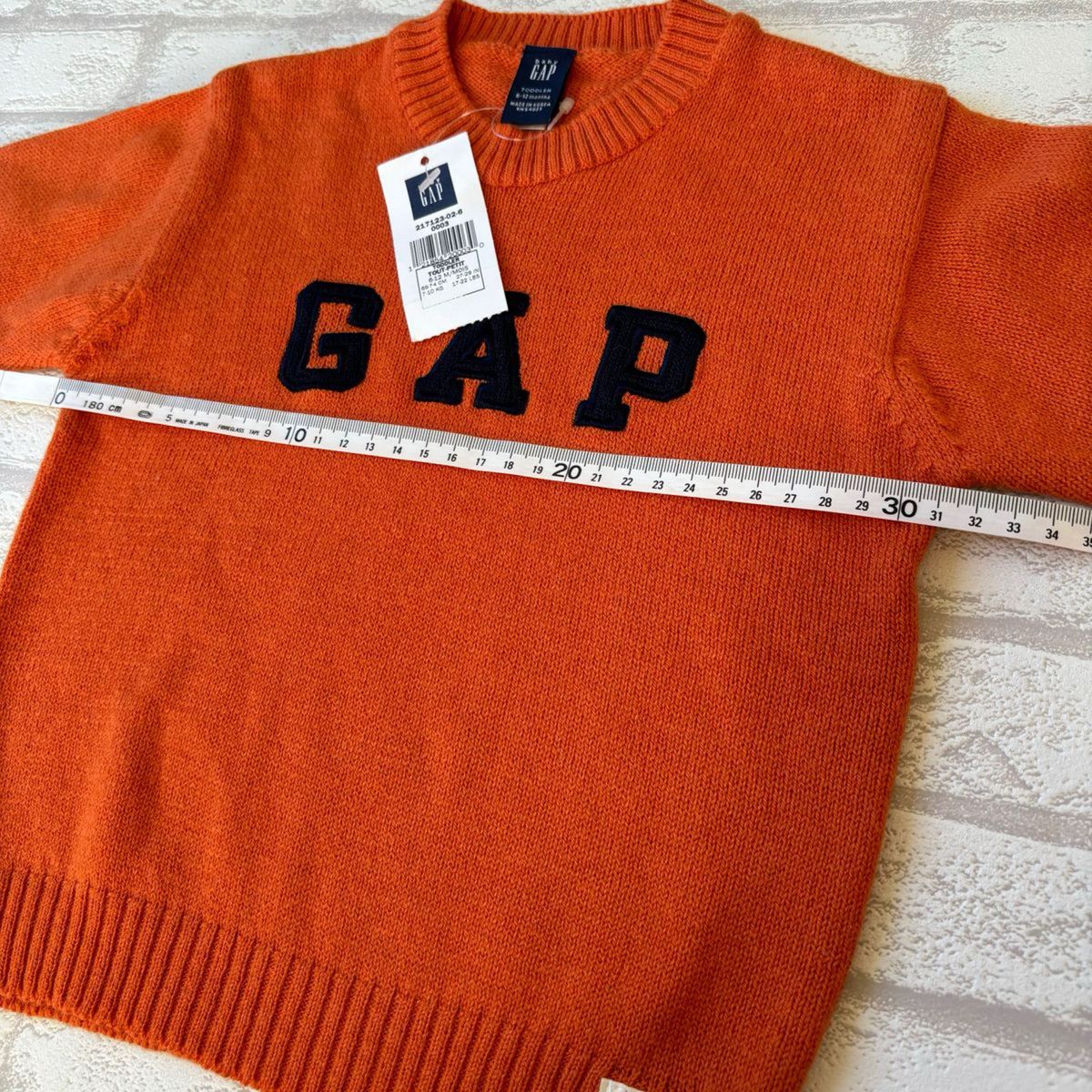 babyGAP  セーター ニット 新品未使用　トップス　キッズ　ベビー　オレンジ　ウール混　綿混　70cm 