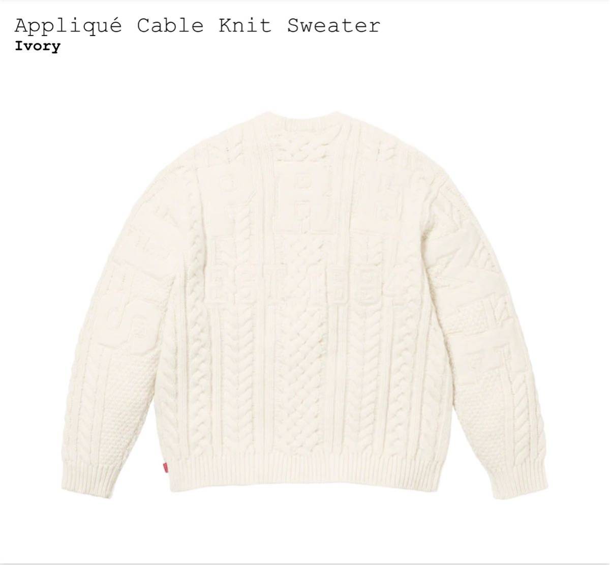 1円スタート☆XLサイズ☆ supreme Appliqu Cable Knit Sweater シュプリーム アップリケ セーター ニット_画像2