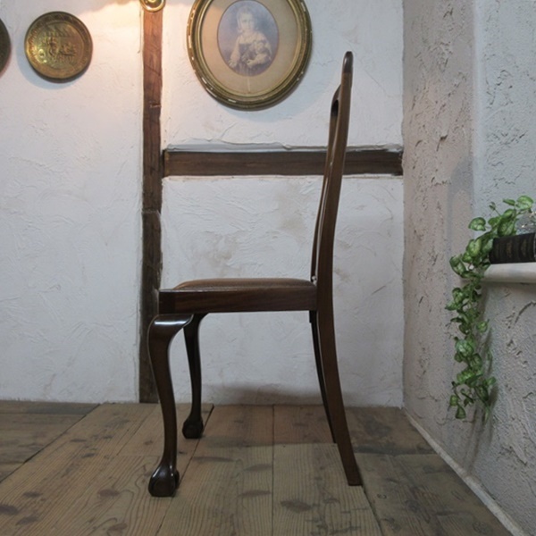 イギリス アンティーク 家具 ダイニングチェア クロウボウル 本革 椅子 イス 木製 マホガニー 英国 DININGCHAIR 4160e_画像7