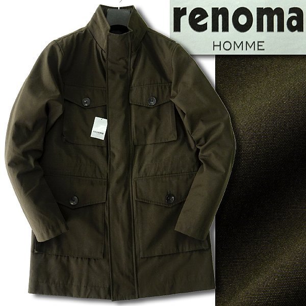 新品 3.3万 レノマオム 撥水 高密度 M-65型 フィールド コート S カーキ 【J43674】 秋冬 renoma HOMME ブルゾン ジャケット メンズ_画像2