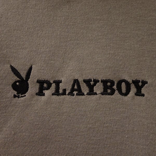 新品 プレイボーイ 2023秋冬 裏起毛 ライン スウェット パーカー L 【34062_17】 PLAYBOY メンズ フード トレーナー 刺繍 プルオーバー_画像7