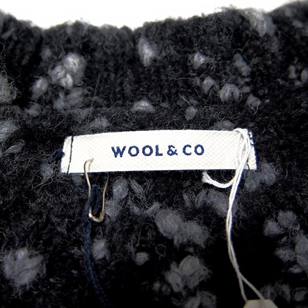 新品 ウール&コー ローゲージ ケーブル モックネック ニット S 黒 【I47869】 WOOL&CO イタリア製 秋冬 メンズ セーター 厚手_画像8