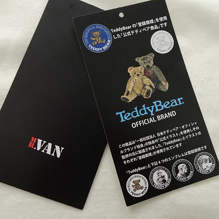 新品 ミスターヴァン テディベア 綿混 プリント 長袖 Tシャツ LL 白 【TDV1433132_07】MR.VAN Teddy Bear 2023秋冬 コラボ 限定 カットソー_画像8