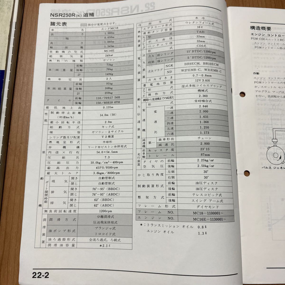 HONDA ホンダ NSR250R SP SE MC16 MC18 MC21 サービスマニュアル 60KV300 メンテナンス レストア 整備書修理書 _画像4