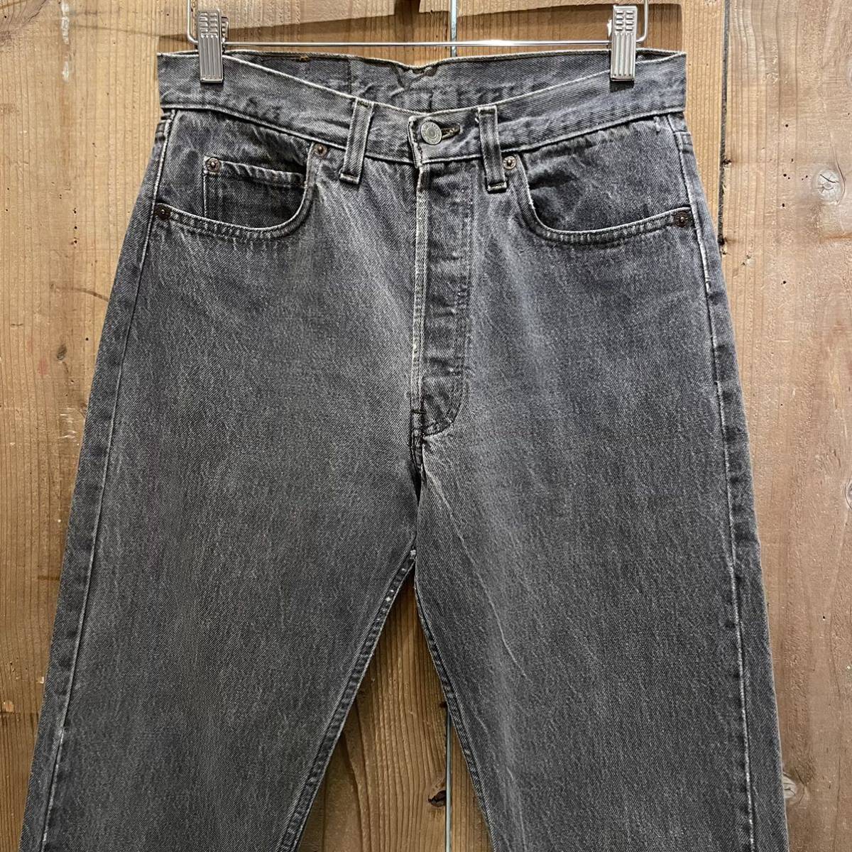 【W31 L31】80s USA製 Levi’s 501 ブラック デニム パンツ ジーンズ リーバイス ビンテージ アメリカ古着 70s 90s 黒_画像2