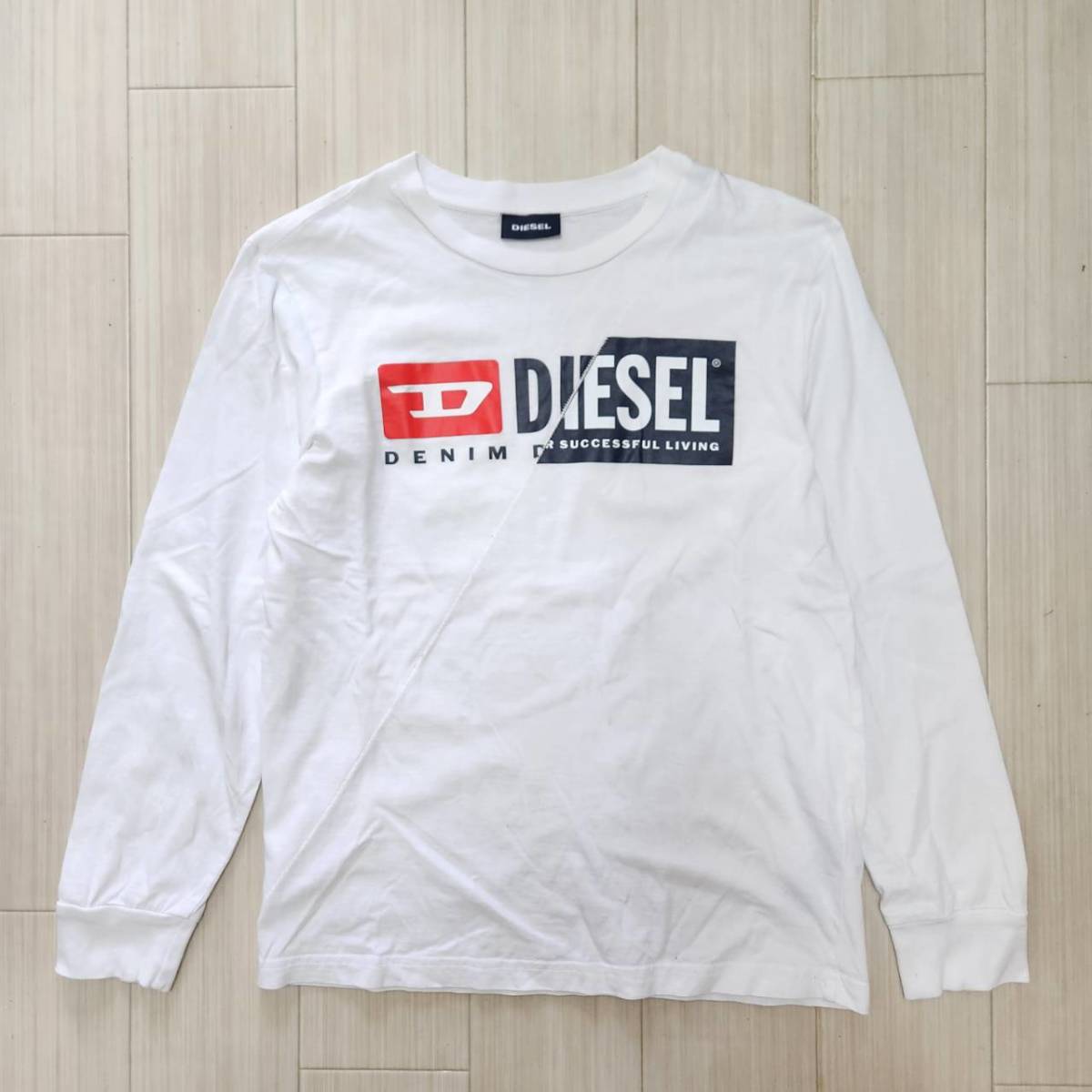 〈ディーゼルキッズ/DIESEL KIDS〉140cm(10) ティーシャツ/Tシャツ/ロンT/長袖/ホワイト白_画像1