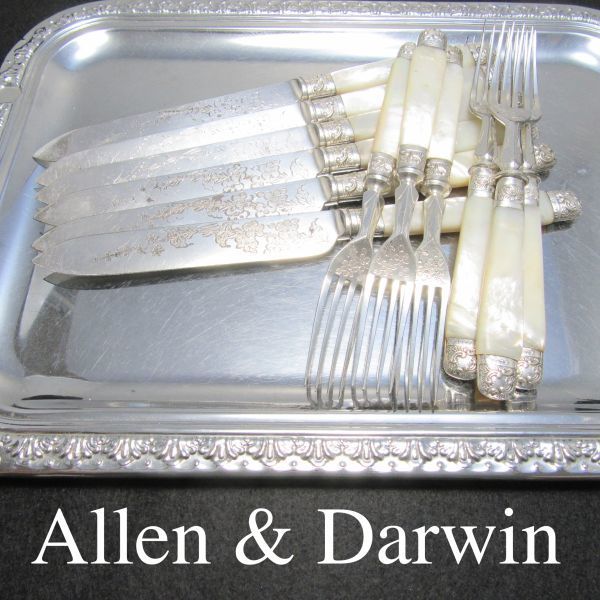 Allen & Darwin【白蝶貝】ビクトリアンのデザートセット 12本 マザーオブパール