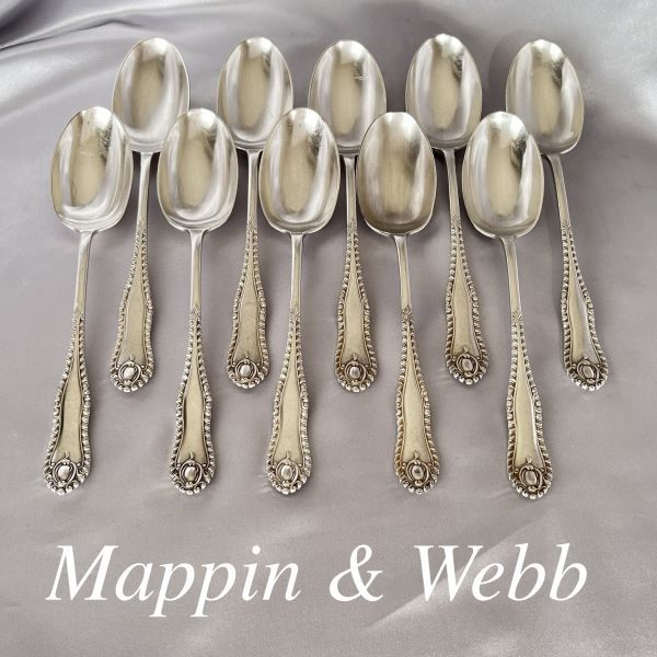 【Mappin & Webb】デザートスプーン 10本【シルバープレート】　マッピンアンドウェッブ