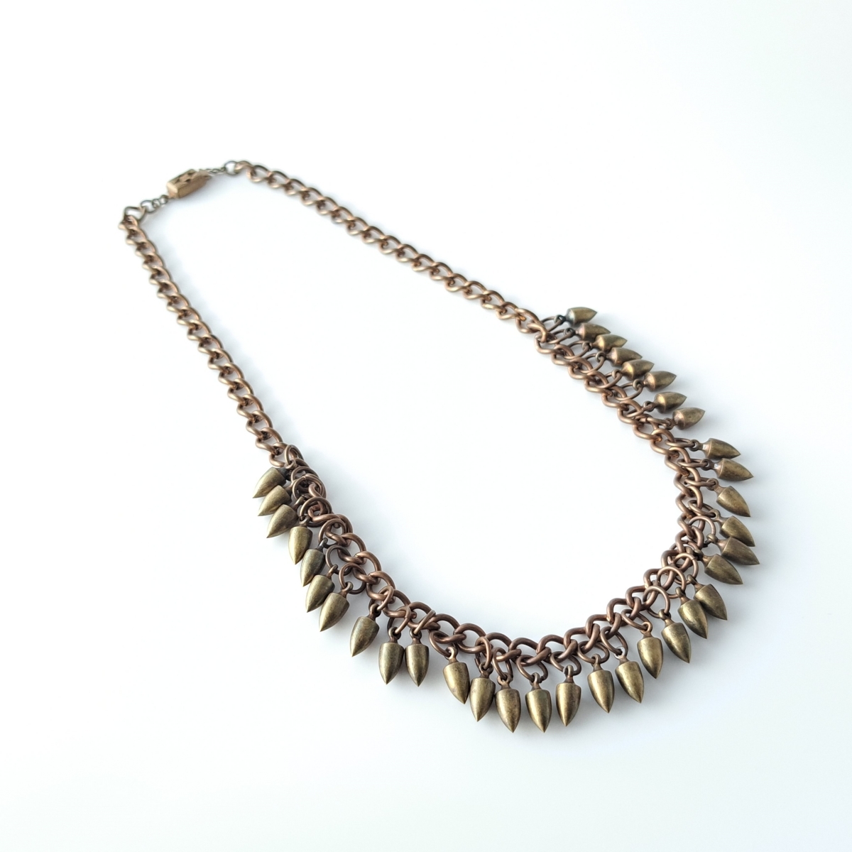 その他 Vintage 1940's Studded Necklace Bronze Color Indian Jewelry