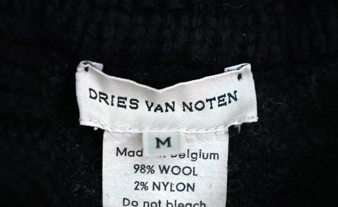 ライカ期の名作 ★ ドリス ヴァン ノッテン DRIES VAN NOTEN 90's アーカイブ ウール ハンドメイド ニット コート (M) ★ ベルギー製_画像6