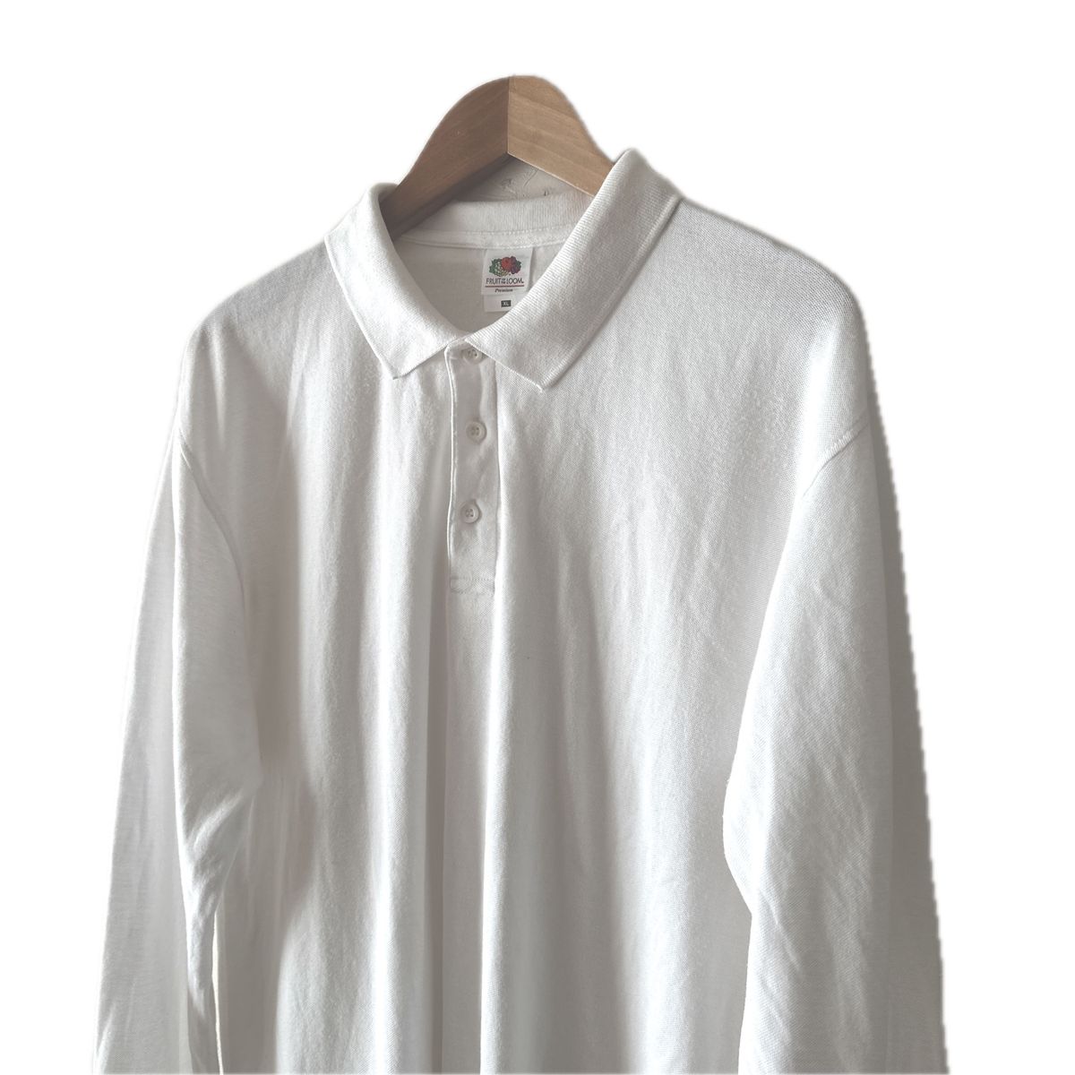FRUIT OF THE LOOM フルーツオブザルーム メンズ長袖鹿子織ポロシャツ USED XL ホワイト