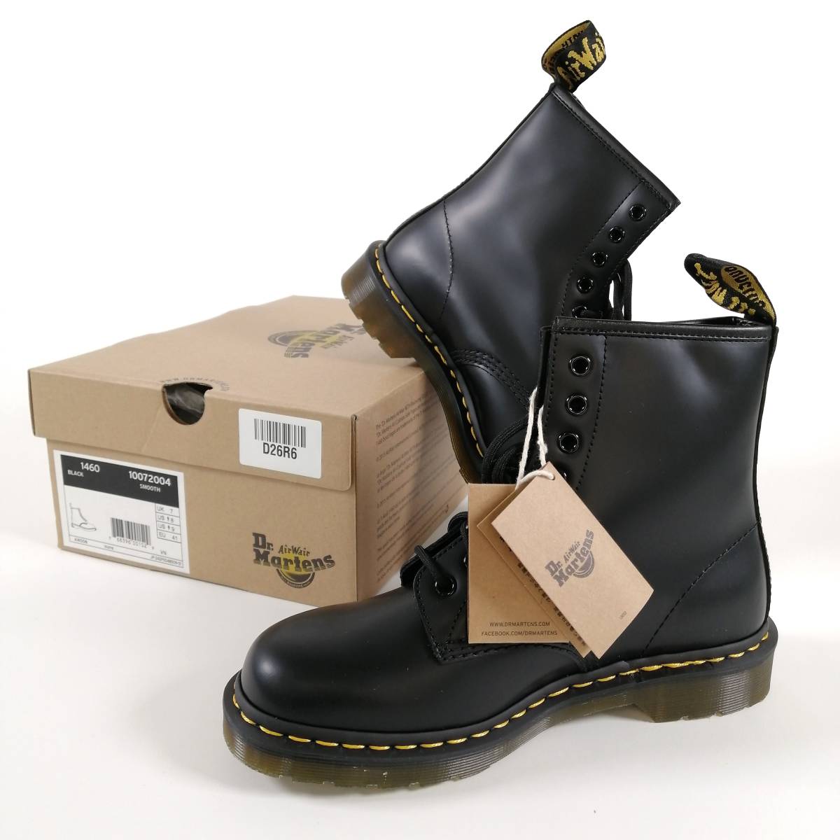 【未使用/UK7/26cm】Dr.Martens 8 ホールブーツ 1460 10072004 BLACK US：MEN’S 8/WOMEN'S 9 /ドクターマーチン 黒 (#D26R6)_画像1