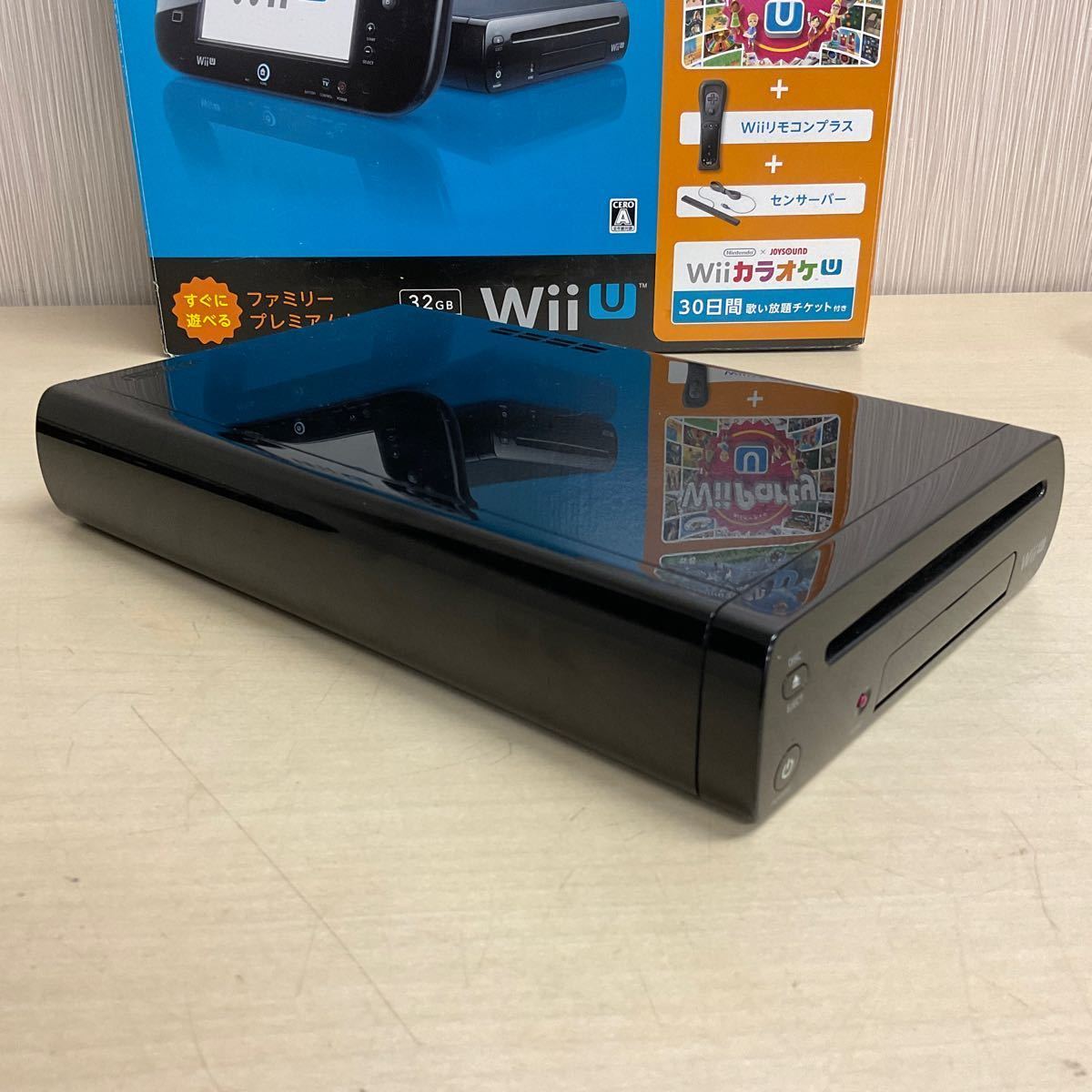 営HG62-100T Nintendo 任天堂 WiiU ファミリープレミアムセット 32GB WUP-101 WUP-010 ワイヤレスリモコン 通電確認済 センサーバー断裂_画像5