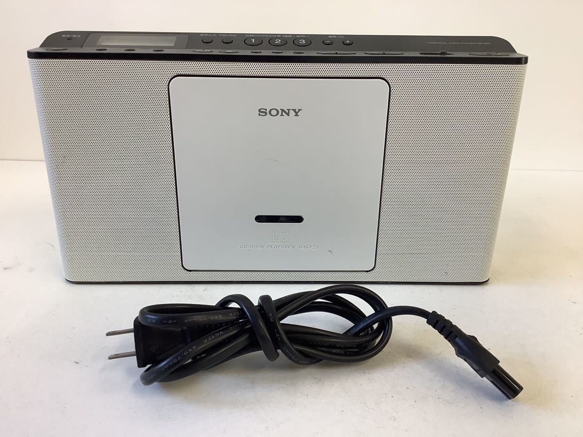 ○営NI073-A8S60【埼玉発】SONY ソニー CDラジオ ZS-E80 : FM/AM/ワイドFM対応 語学学習用機能搭載 ホワイト ZS-E80 MP3 ※通電確認済_画像1