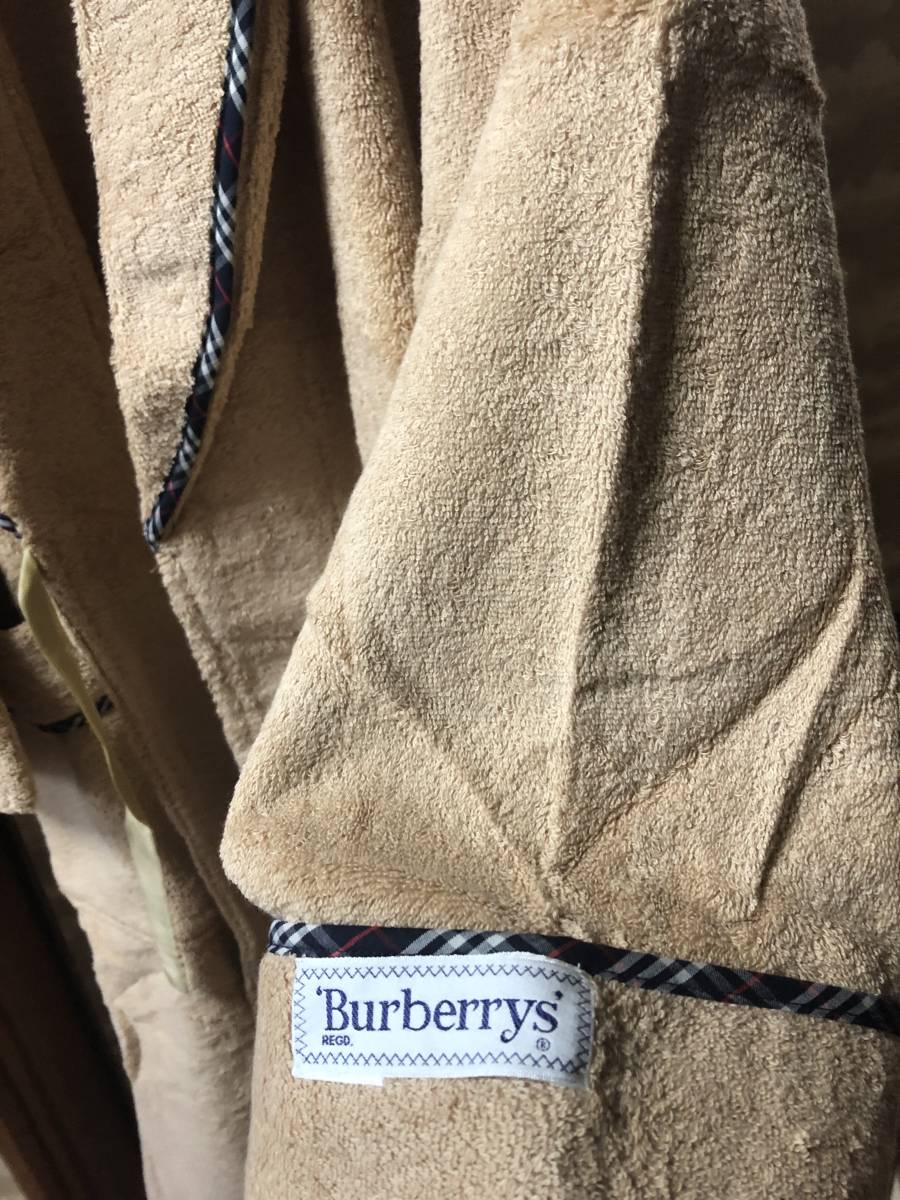 【1円~スタート】未使用に近い Burberry バーバリー ガウン ベージュ Lサイズ 綿100% ルームウエア 日本製【現状品】_画像6