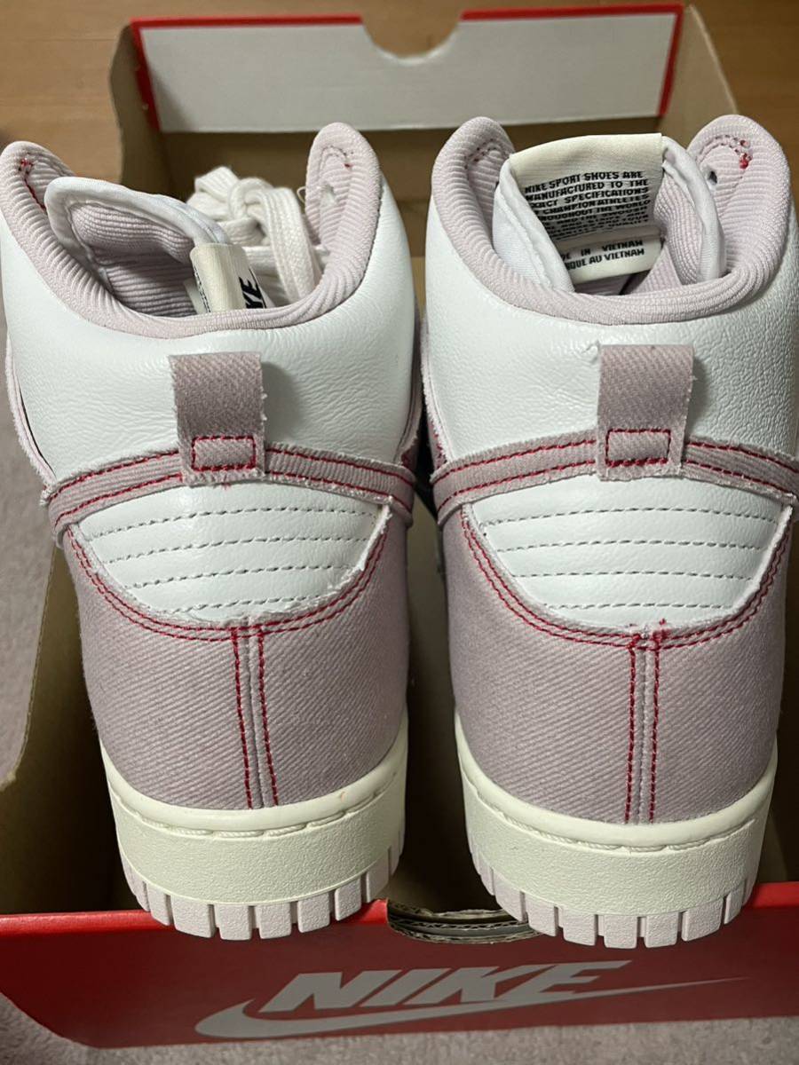 新品未使用品 DQ8799-100 NIKE DUNK HI 1985 27cm BARELY ROSE ダンク ハイ サミットホワイト ピンクローズ PINK DENIM 送980円~_画像5