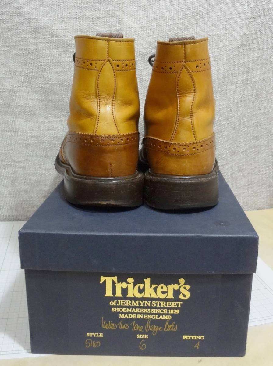 【良品　希少】 Tricker's　トリッカーズ　カントリーブーツ　ウィングチップ　英国製　833191　5180　サイズ6-4_画像5