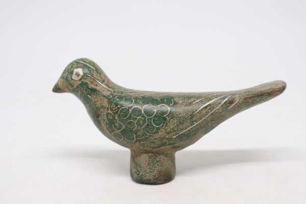 中国美術 漢代 青銅 文様象嵌 鳥置物 TK044_画像2