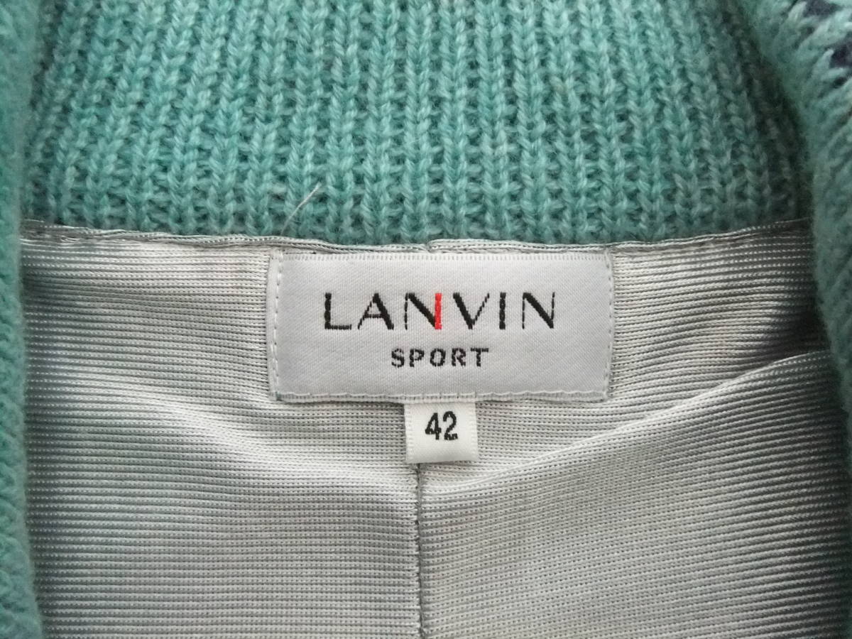 ランバンスポーツ LANVIN SPORT◆42◆フルジップロゴ文字刺繍裏地付きカシミヤ＆アンゴラ混素材長袖ジャケット◆㈱デサント 日本製 美品_画像8