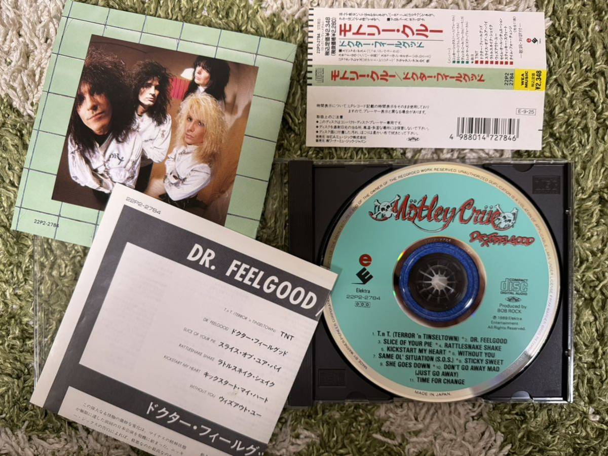 MOTLEY CRUE/DR.FEELGOOD 国内盤 旧規格 帯付！激レア！モトリー・クルー/ドクター・フィールグッド 国内盤 旧規格 帯付！22P2-2784_画像2