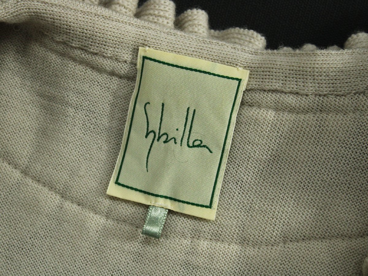 美品 sybilla/シビラ ウール100％半袖羽織りフリルニットショートカーディガン M ri388_画像10