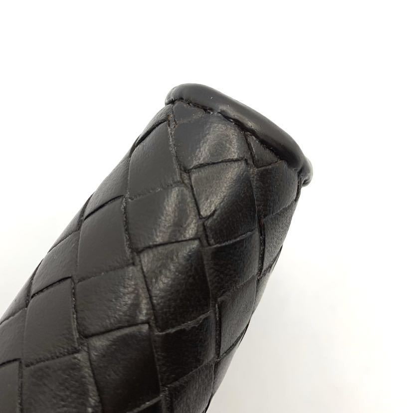 1円【美品】BOTTEGA VENETA ボッテガヴェネタ イントレチャート ラウンドファスナー　ダークブラウン 長財布　財布 メンズ　レディース_画像3