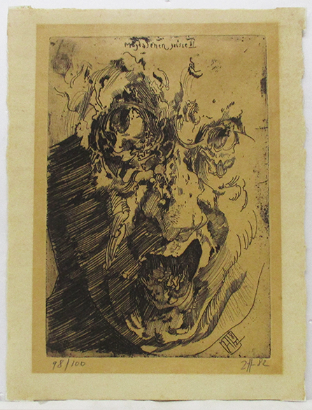 ホルスト・ヤンセン『Magdalenen Gruss VI』銅版画　ed.98/100. 鉛筆サイン（版上サインも有）　シートのみ　1982年制作