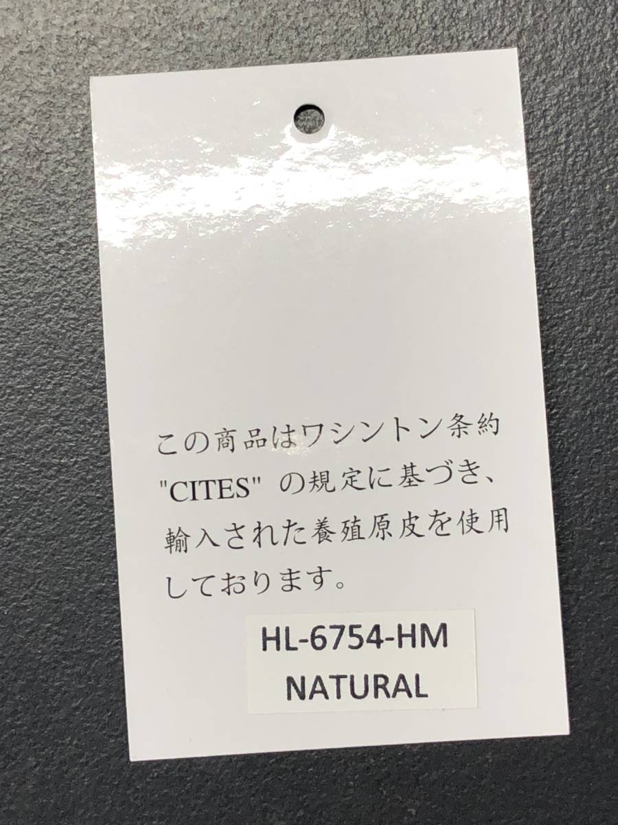 HB8840　ヒマラヤ クロコダイル 長財布 ラウンドファスナータイプ ワニ革 レザー NATURAL 小銭入れ 専用袋・箱付き 未使用品_画像10