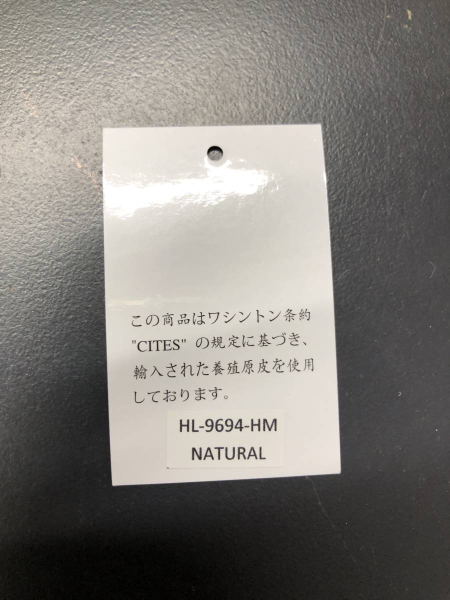 HB8895　 ヒマラヤ クロコダイル　一枚皮　 長財布 ラウンドファスナータイプ ワニ革 レザー NATURAL 小銭入れ 専用袋・箱付き 未使用品_画像10