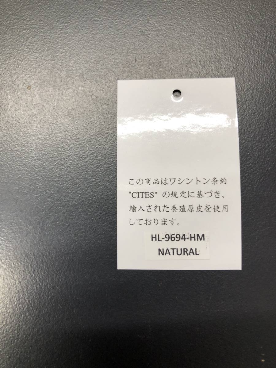 HB8899　 ヒマラヤ クロコダイル　一枚皮　 長財布 ラウンドファスナータイプ ワニ革 レザー NATURAL 小銭入れ 専用袋・箱付き 未使用品_画像10