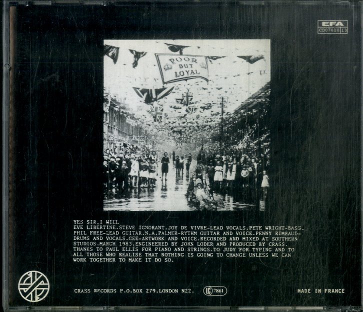 D00155565/CD/Crass「Yes Sir I Will」_画像2