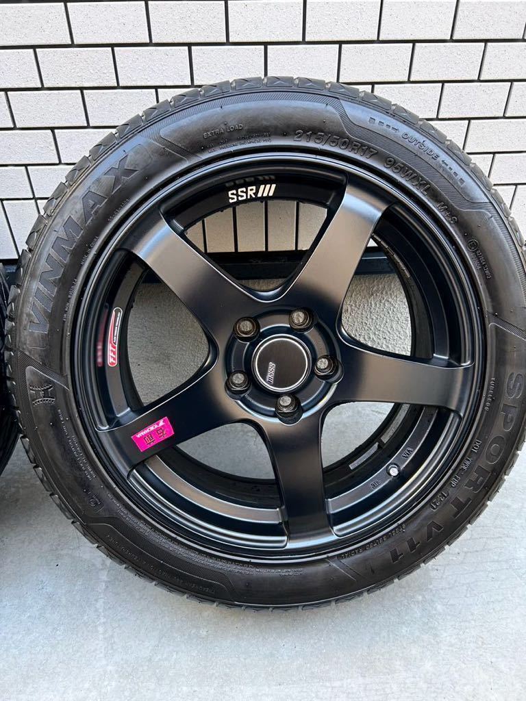 SSR GTV01 夏タイヤ ホイール4本セット215/50R17 17インチ 9分山 サマー エスエスアール バランス調整済 スポーツ レース ブラック_画像5