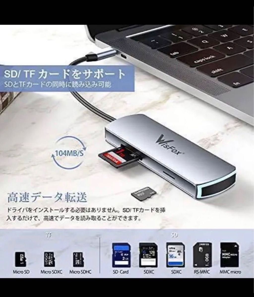 Type-C hub 6-in-1 多機能ハブ 40Gbps　USB ハブ　人気