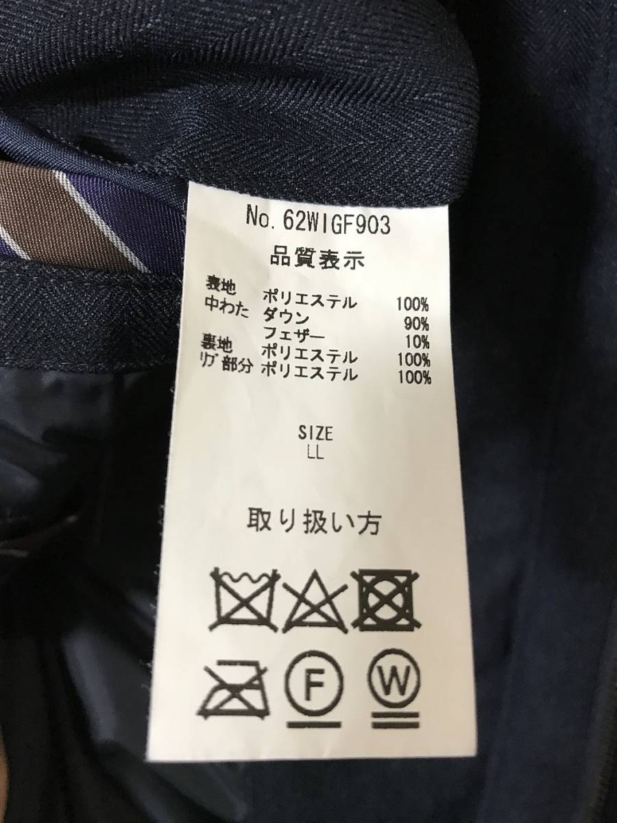 378☆【フーディー グースダウンジャケット】GARAGE ORIHICA ダウンパーカー 紺 LL_画像6