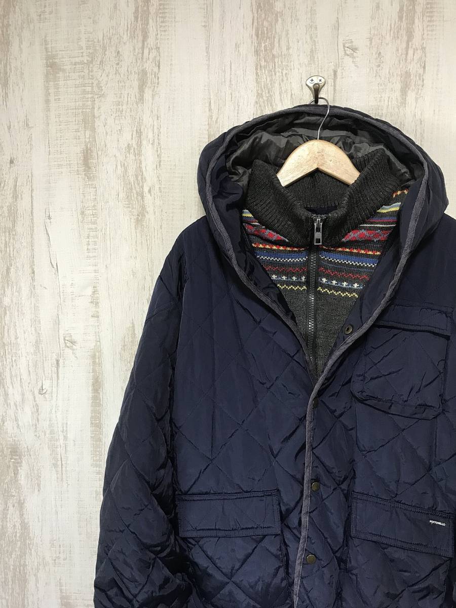 553☆【2way レイヤード キルティングジャケット】PePe Jeans ペペジーンズ ニット着脱可 XL_画像1