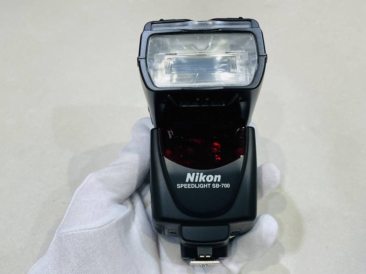 H4953 1円～ 【綺麗品】Nikon ニコン SB-700 スピードライト ストロボ バウンスアダプター スタンド ソフトケース付 通電確認済み_画像2