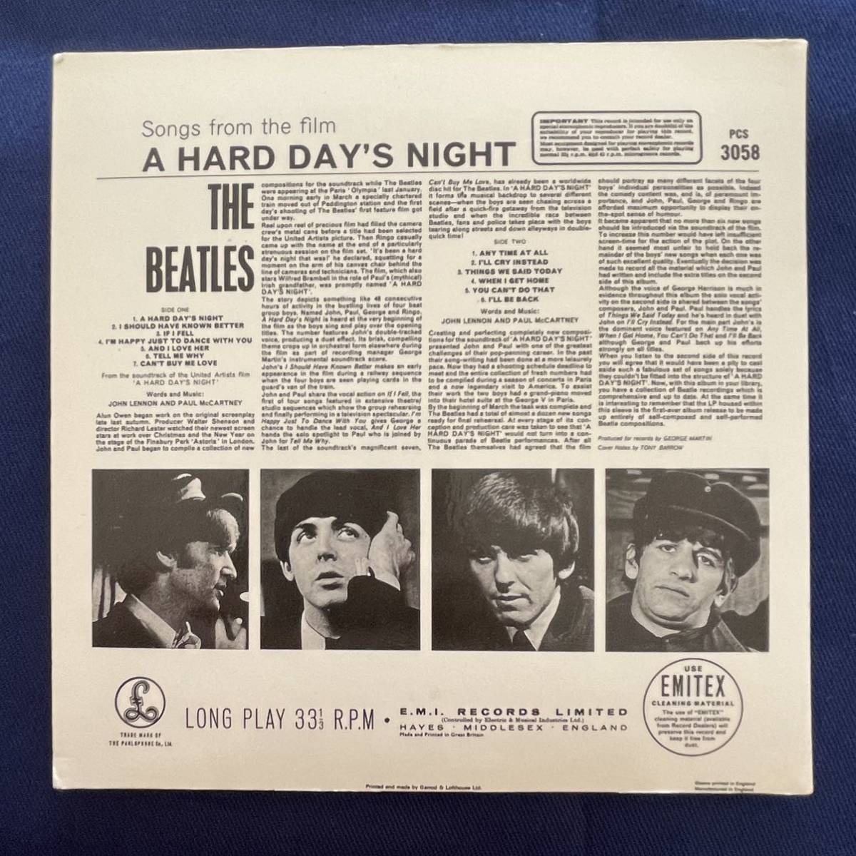 The Beatles A Hard Day's Night PCS 3058 UK 紙ジャケット CD ビートルズ_画像2