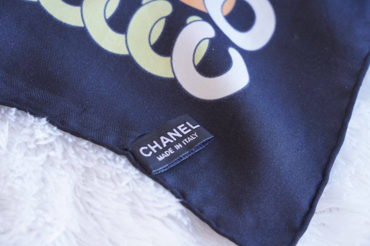 CHANEL シルク スカーフ CHANEL 2021-22FW Casual Style Silk ツイリー ココマーク 秋冬 ロゴ ブラック 激レア 日本少数入荷