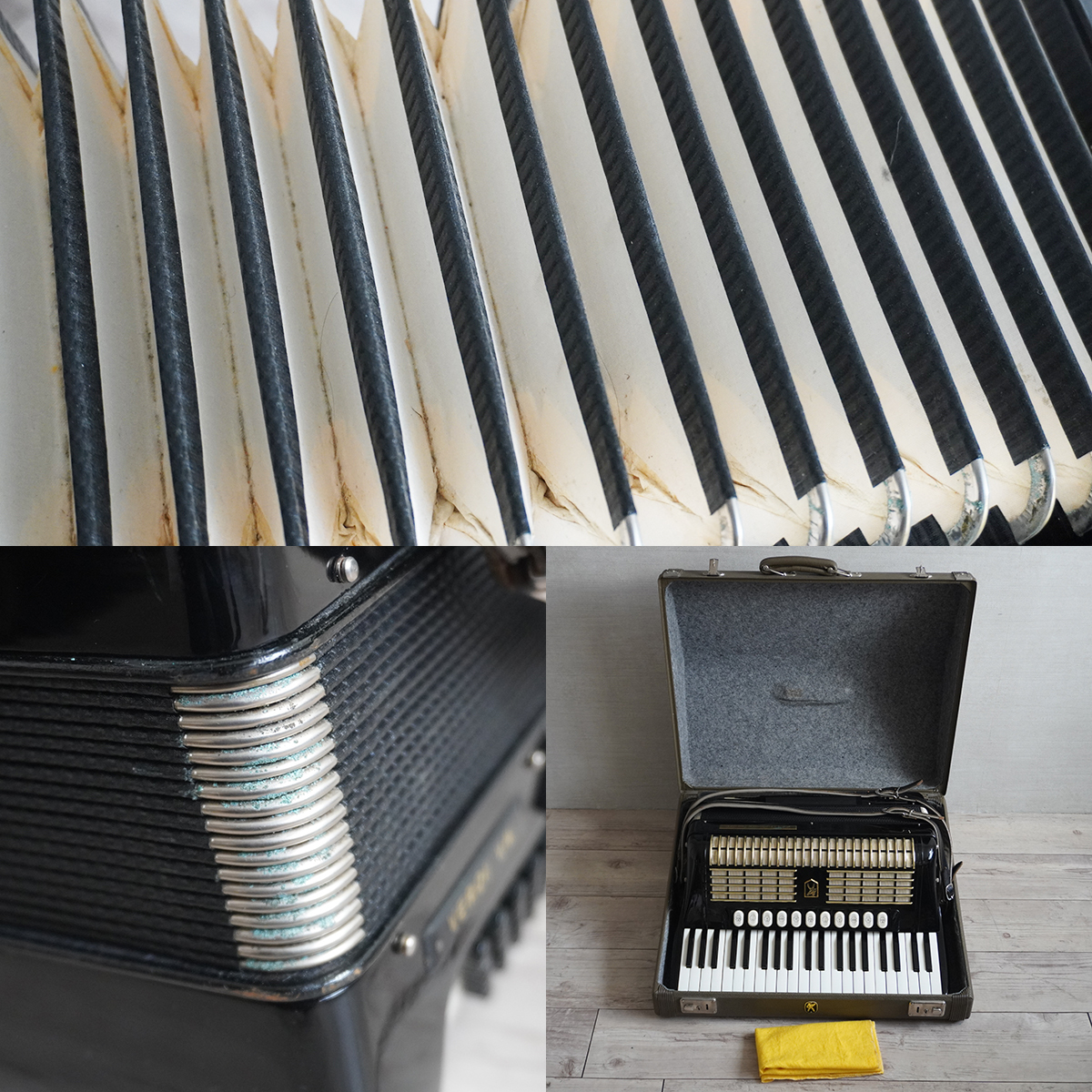 希少 レア ホーナー HOHNER VERDI V N 41鍵 120ベース 鍵盤式 アコーディオン 純正 ハードケース 付 ドイツ 製 ブラック 黒 ⅤN 5 N 札幌_画像9