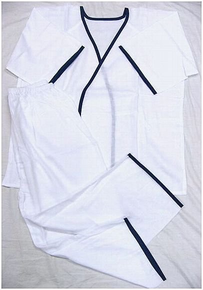 アウトレット　男性用　肌着セット　和装アンサンブル　ＬLサイズ　紺衿　1207　未使用・難あり品_画像2