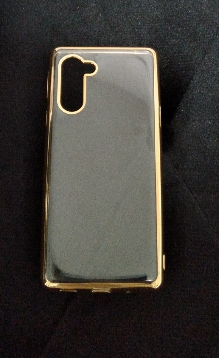 シンプルスマホ５A001SH サイドゴールドメッキクリアケース 背面カバー 薄型 高透明 定価２８００円 美品_画像1