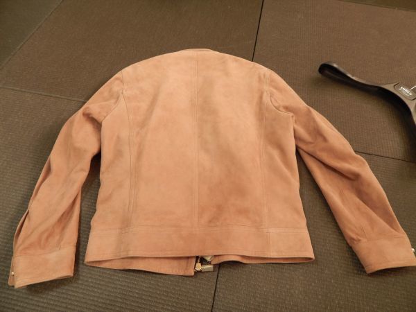 EMMETI エンメティレザージャケット　イタリア製　やぎ革　赤みのかかった薄い茶色　未着用品_画像5
