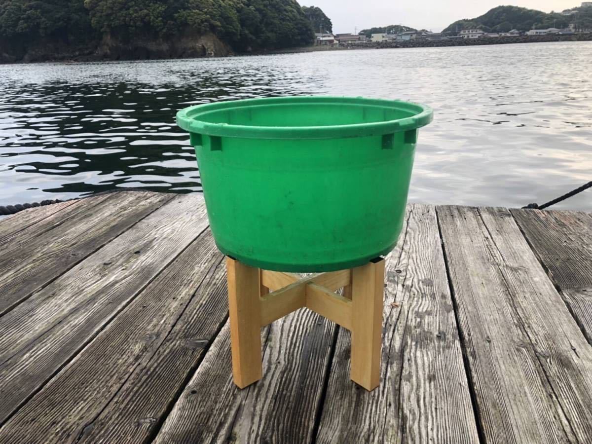 筏釣り かせ釣り ダンゴ桶用　台 木製スタンド 台　保護塗料メープル_画像1