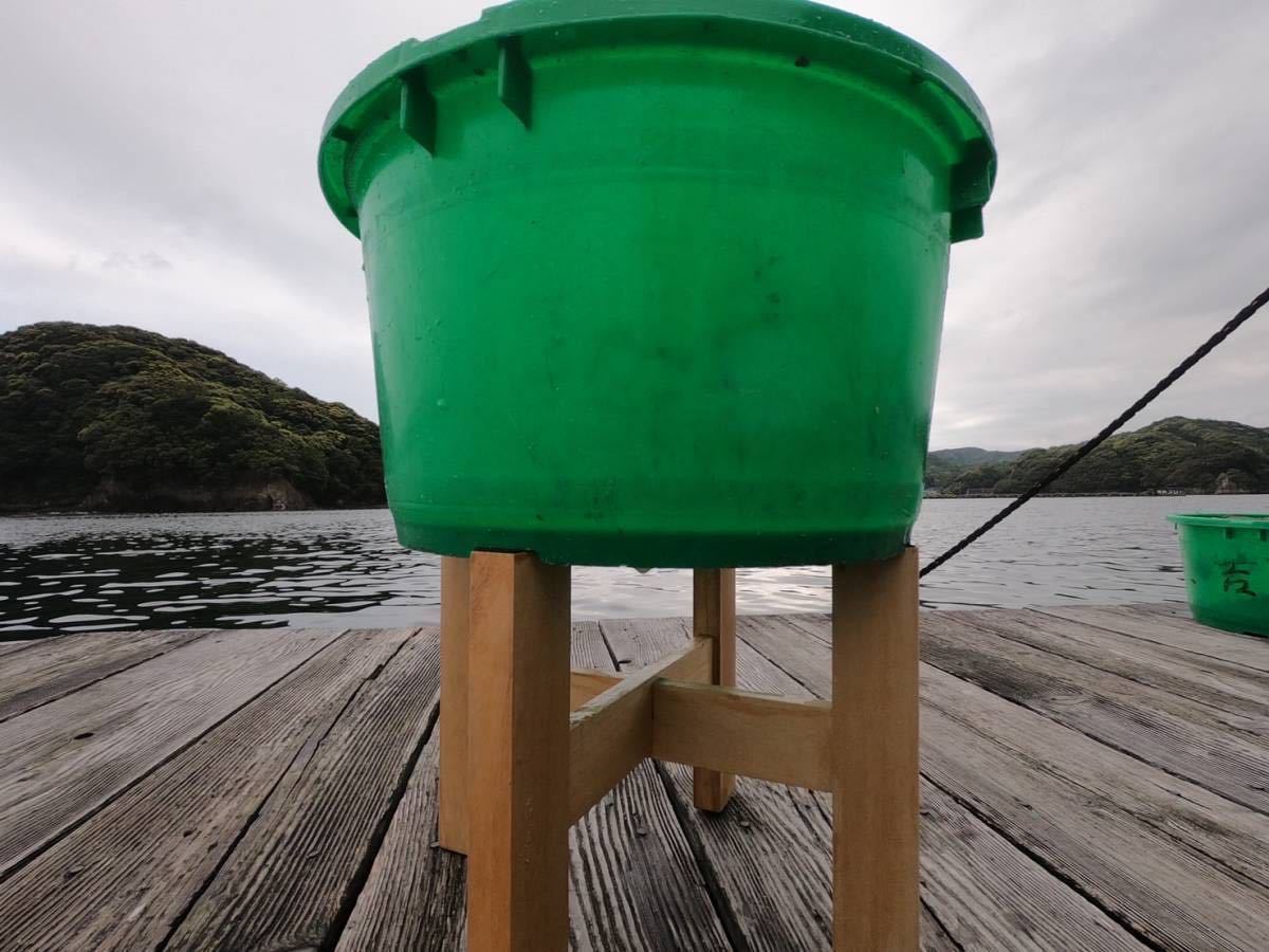 筏釣り かせ釣り ダンゴ桶用　台 木製スタンド 台　保護塗料メープル_画像2