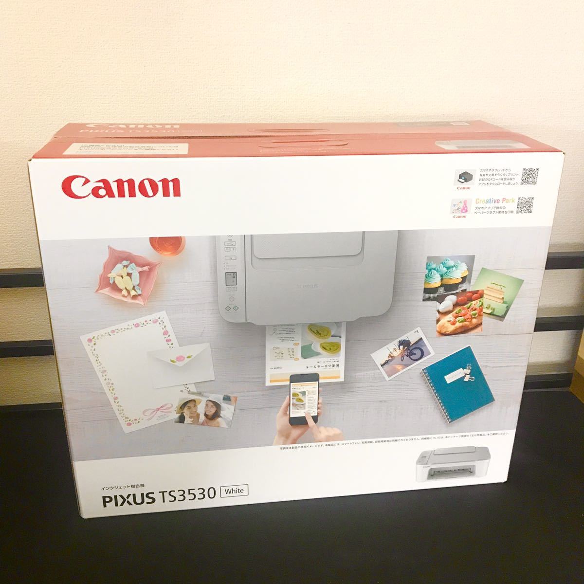 新品未使用 キャノン プリンター 本体 CANON TS3530 PIXUS WITE 印刷機 コピー機 複合機 スキャナー 白 年賀状印刷対応 DE84_画像7